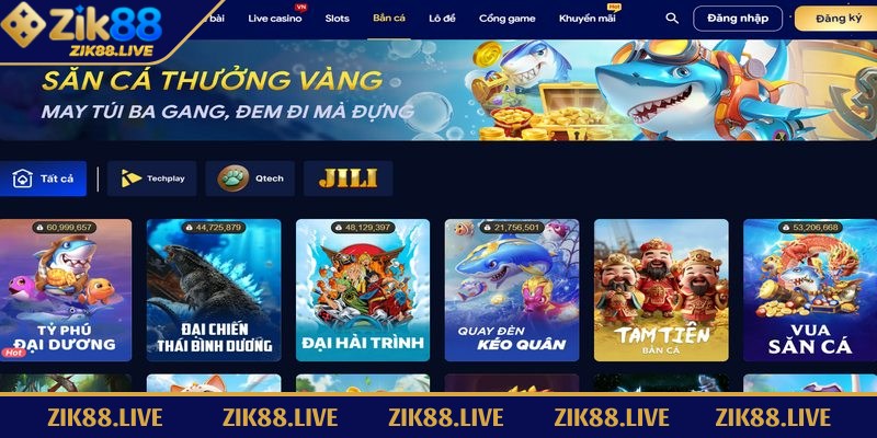 Sảnh bắn cá tại Zik88 chuyên mục giải trí được đầu tư mạnh mẽ